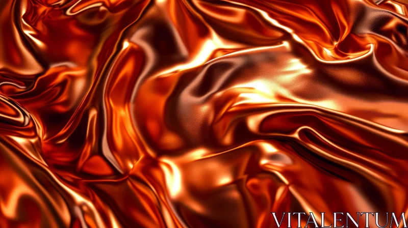 Crumpled Orange Silk Fabric - Abstract 3D Rendering AI Image