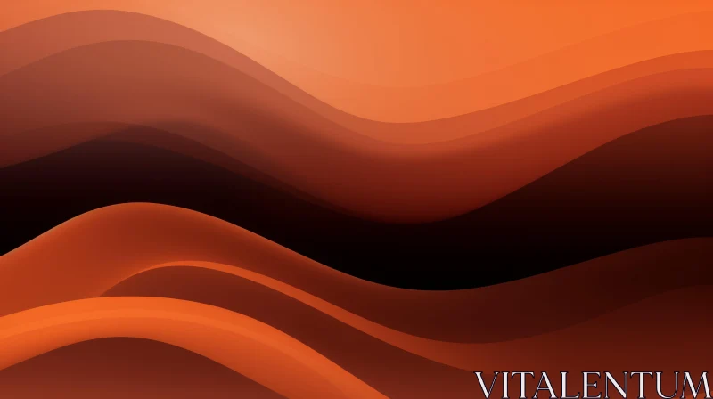 Dark Orange Waves: Abstract Art Composition AI Image