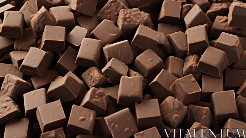 AI ART Delicious Milk Chocolate Pieces Covered in Cocoa Powder