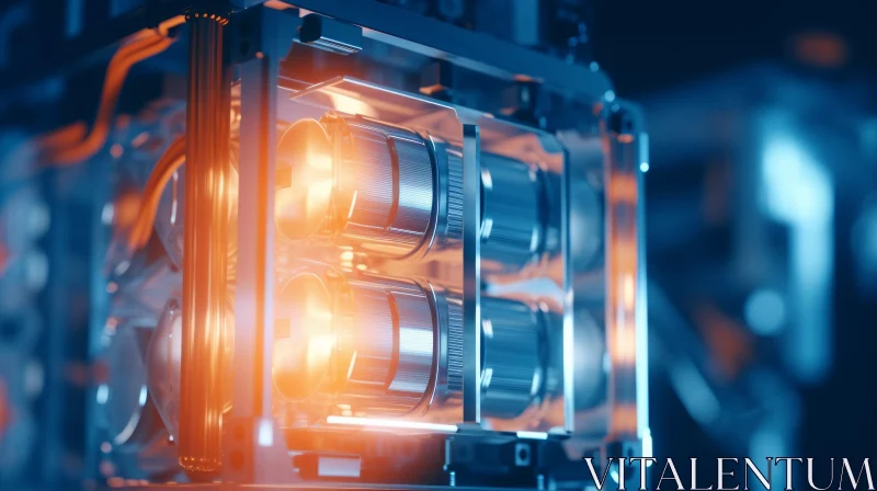 Intricate 3D Rendering of a V8 Engine | Metal and Glass Design AI Image