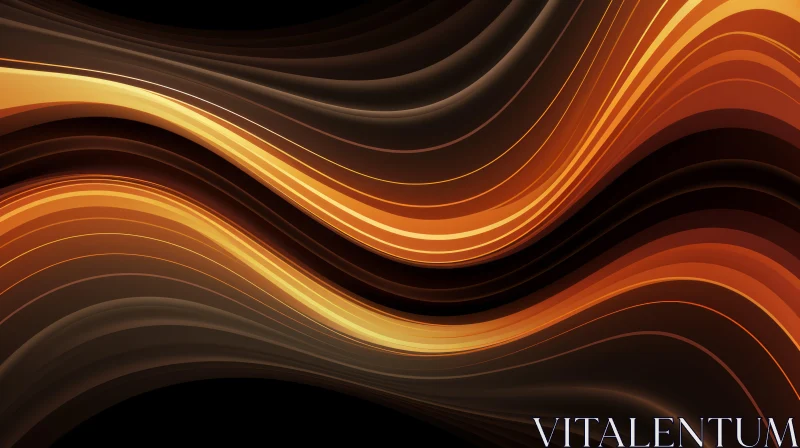 Orange and Brown Waves - Abstract Background Art AI Image