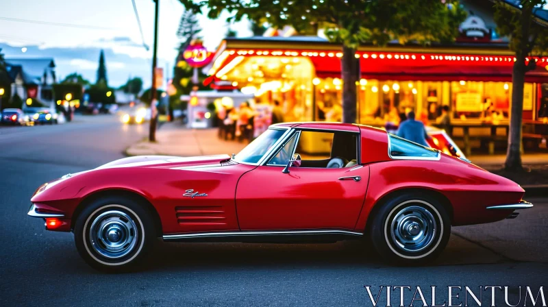 Red Chevrolet Corvette Sting Ray - Classic American Sports Car AI Image
