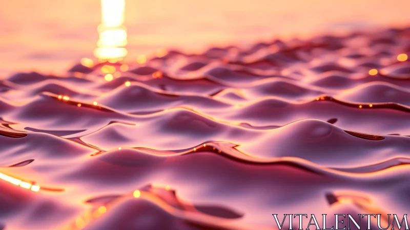 Tranquil 3D Sunset Rendering over Water AI Image