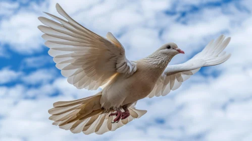 Graceful White Pigeon in Flight: Stunning Nature Imagery