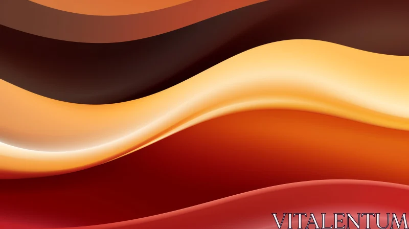 Vivid Abstract Wavy Shapes in Orange, Brown, Red AI Image