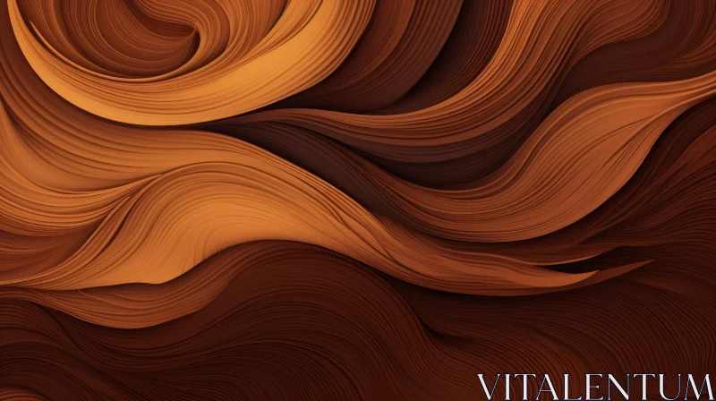 Wavy 3D Organic Surface in Warm Colors AI Image