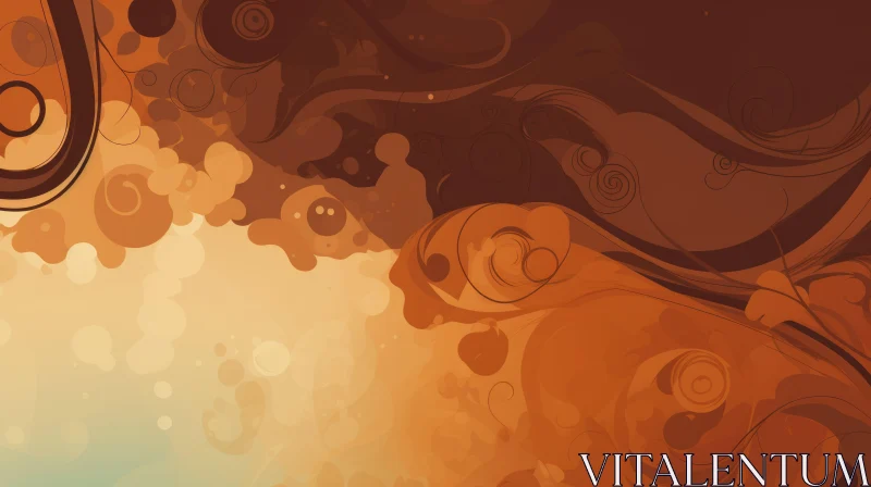 Brown and Orange Abstract Vector Illustration AI Image