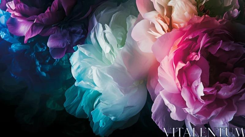 Exquisite Peony Bouquet Close-Up AI Image