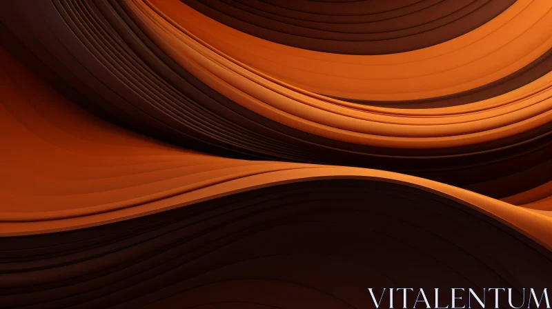 Futuristic Orange and Brown Waves | Abstract 3D Rendering AI Image