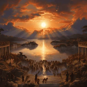The Sunken City of Kings | Oku Art | God Rays | Detailed Crowd Scenes