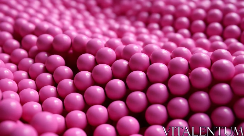 Close-Up of Pink Balls in a Regular Pattern | Abstract Art AI Image