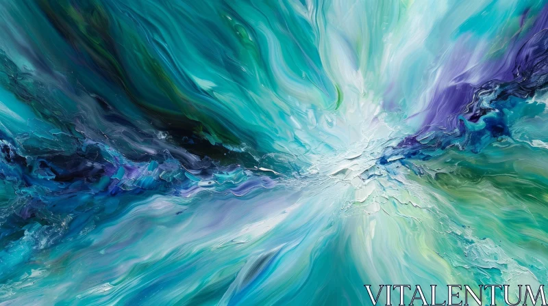 Energetic Abstract Landscape Painting AI Image