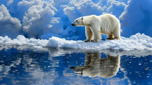 Majestic Polar Bear on Arctic Ice Floe