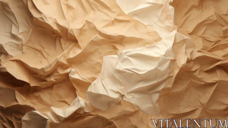Intriguing Crumpled Brown Paper Close-up | Unique Textures and Shadows AI Image