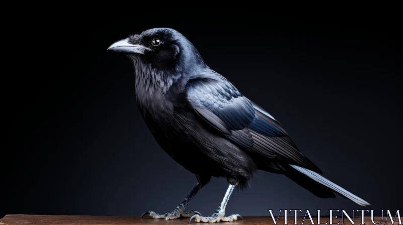 Black Crow Bird Photography on Branch AI Image