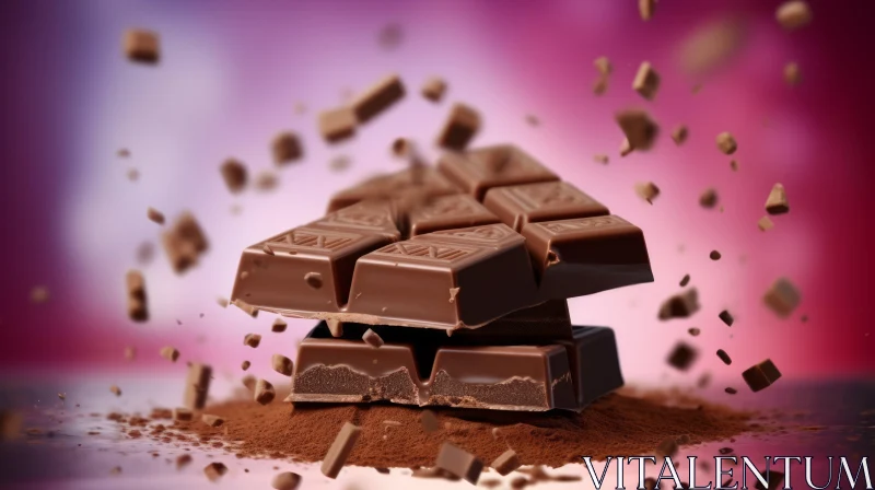Decadent Stack of Chocolate Bars | Rich and Indulgent Image AI Image