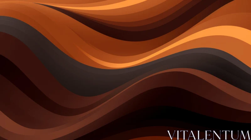 AI ART Elegant Brown Waves Abstract Background