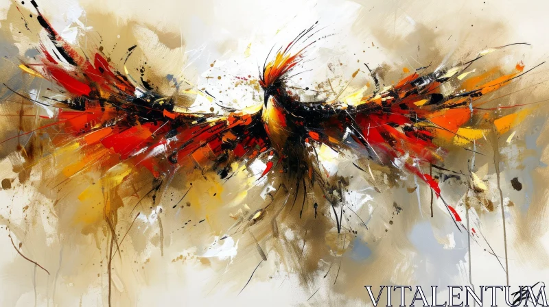 Abstract Phoenix Painting - Modern Symbolic Artwork AI Image