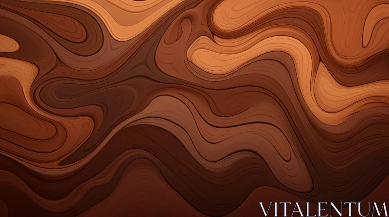 Elegant Dark Brown Wooden Surface Design AI Image