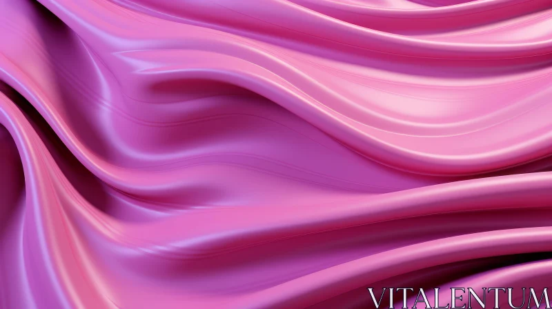 Elegant Pink Silk Fabric 3D Render AI Image