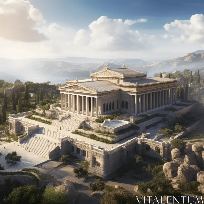 The Majestic Temple of Athena: A Captivating Glimpse into Ancient Greece AI Image