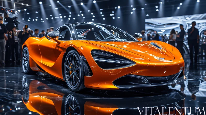 AI ART Luxury McLaren 720S Supercar in Vibrant Car Showroom
