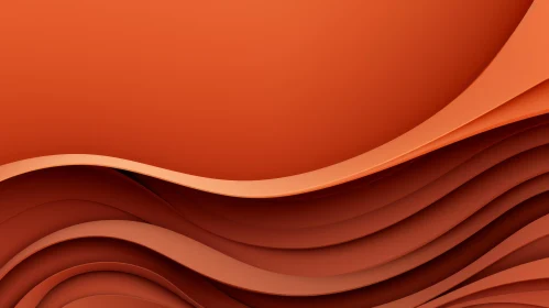 Wavy Terracotta Abstract 3D Rendering