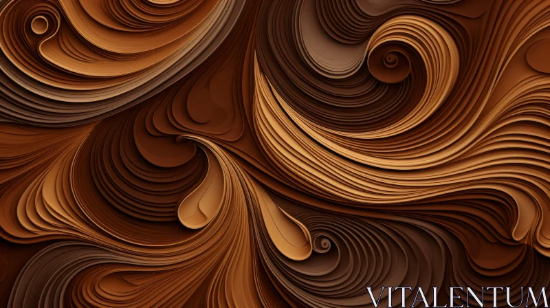 Fluid Brown and Beige Abstract Background AI Image