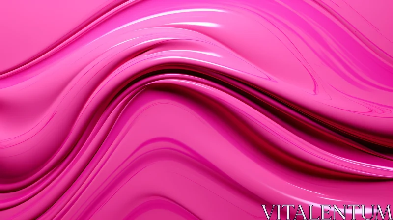 Pink Liquid Waves - Abstract Art AI Image