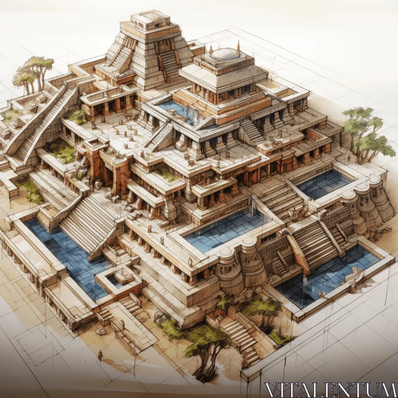 Architectural Marvel: A Hyper-Detailed Hieratic Visionary Masterpiece AI Image