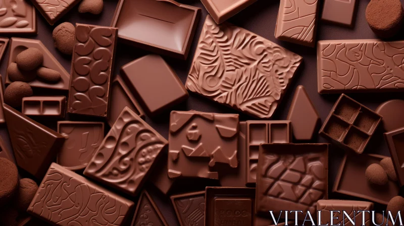 Assorted Chocolate Bars and Pieces Close-Up AI Image