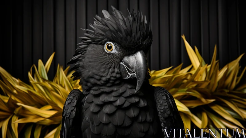 Striking Portrait of a Black Palm Cockatoo AI Image
