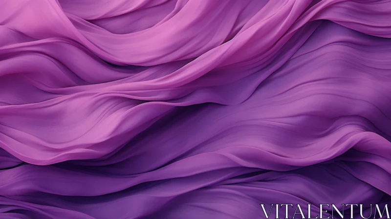 Luxurious Purple Silk Fabric with Wavy Pattern AI Image