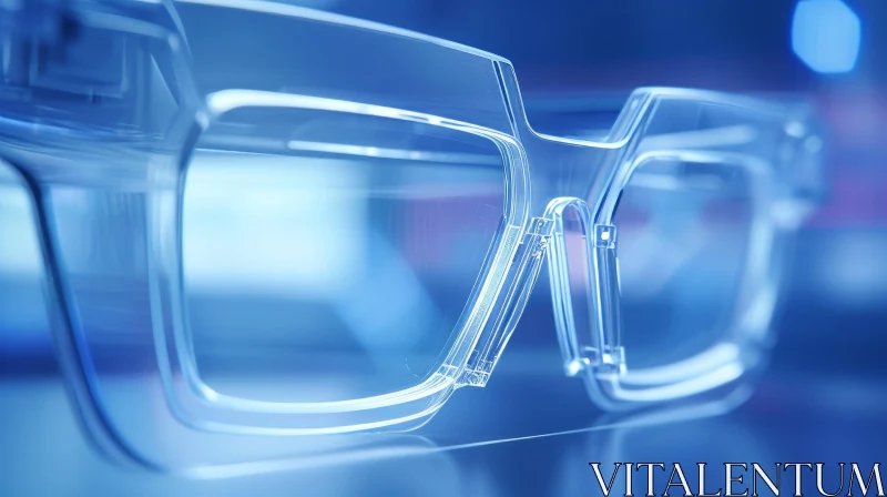 AI ART Transparent Futuristic Glasses - 3D Rendering Illustration