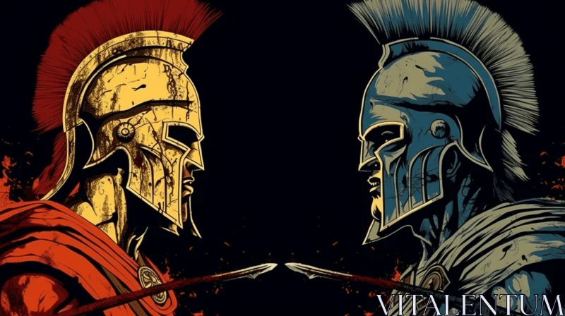 Epic Battle of Spartans: A Captivating Artwork AI Image