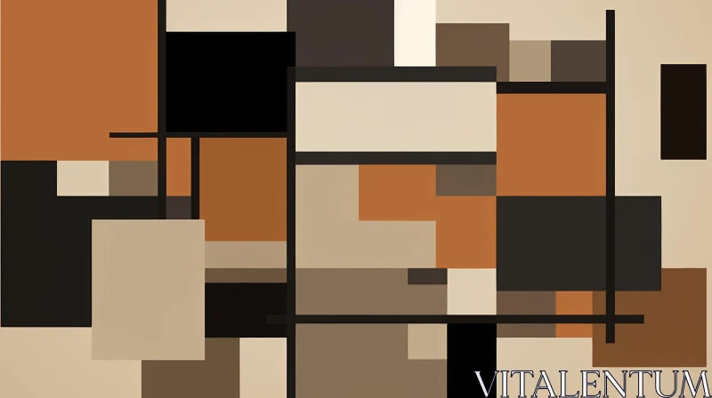 Brown and White Geometric Abstraction AI Image