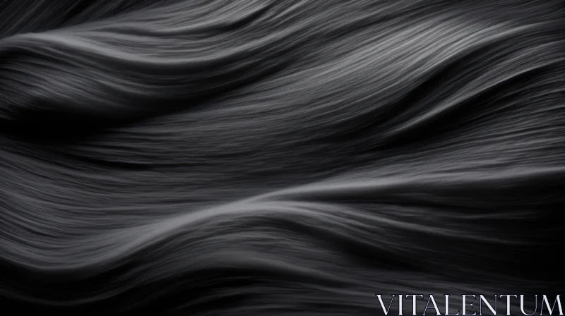 Elegant Black and White Wavy Silk Fabric AI Image