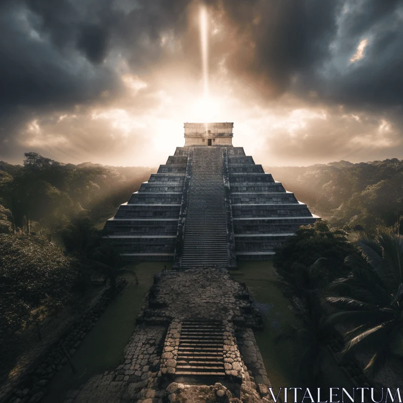 AI ART Mysterious Mayan Pyramid: Cinematic Atmosphere and Moody Lighting