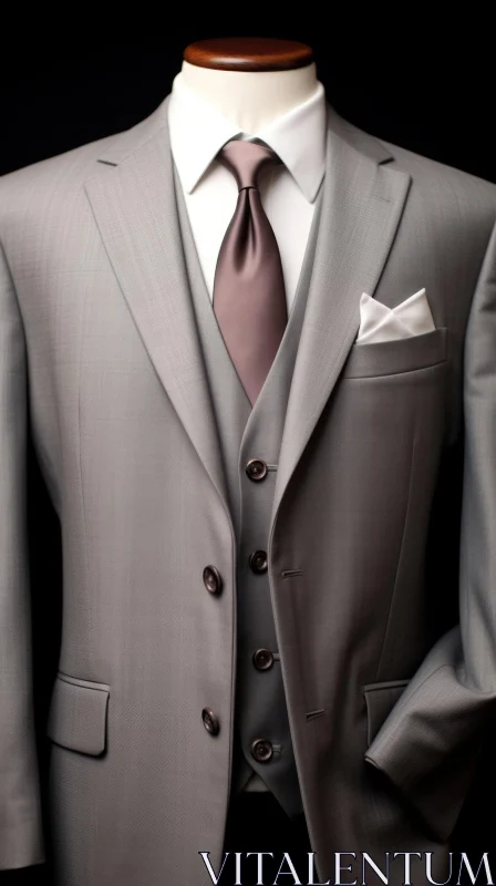 Elegant Men's Suit with Maroon Tie | Tailored Formal Wear AI Image