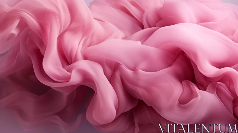 Elegant Pink Silk Fabric Close-Up AI Image
