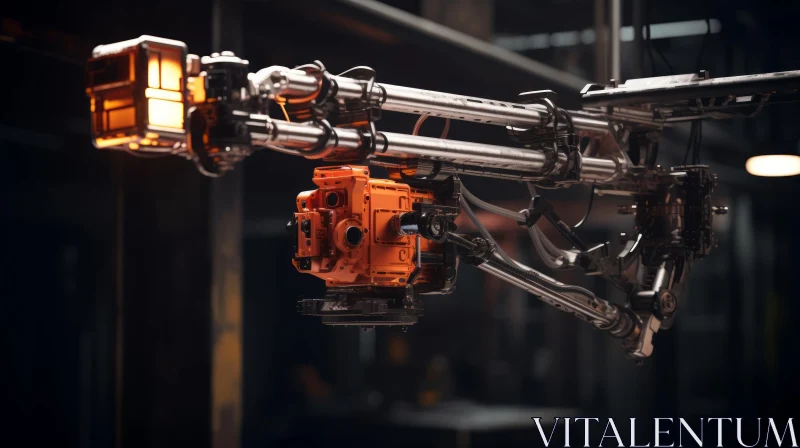Impressive Industrial Robotic Arm with Mounted Camera | 3D Rendering AI Image