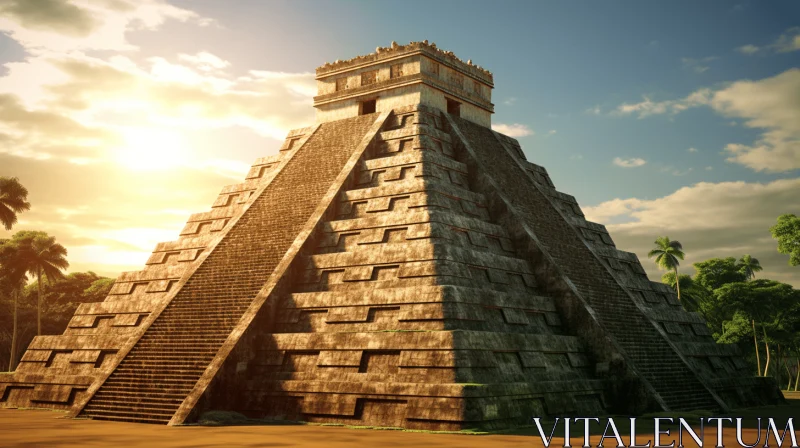 AI ART Ancient Pyramid from Mexico: A Captivating 3D Rendering
