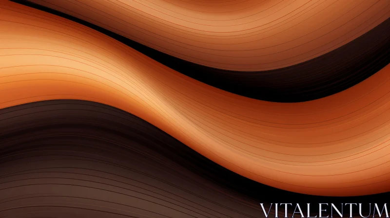 Unique Abstract Waves in Brown and Orange Palette AI Image