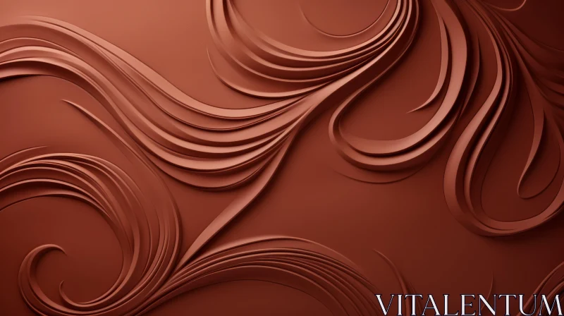 Chocolate Wave 3D Background | Minimalist Silky Design AI Image