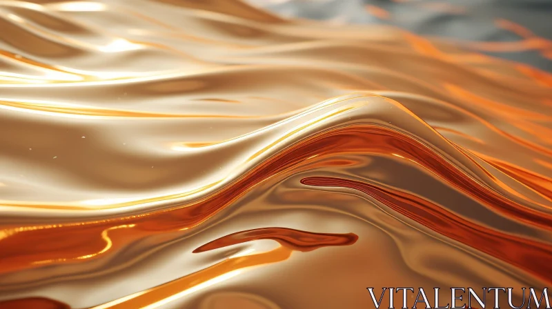 Liquid Gold Surface with Waves and Ripples AI Image
