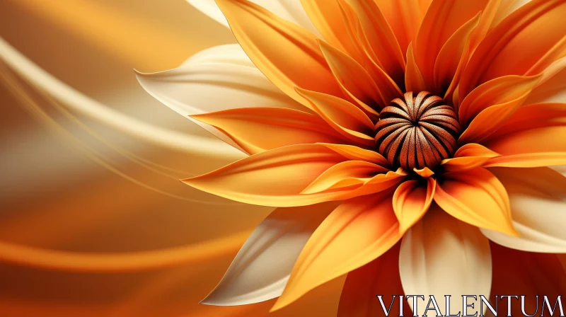 Orange Flower 3D Rendering - Detailed and Realistic Image AI Image