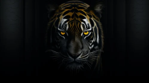 Intense Tiger's Face Digital Painting