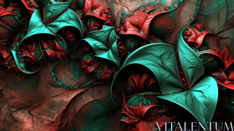 Intricate 3D Fractal Art with Vibrant Colors and Shapes AI Image