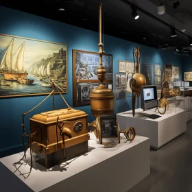 Enchanting Maritime Scenes with Technological Marvels | Captivating Exhibit