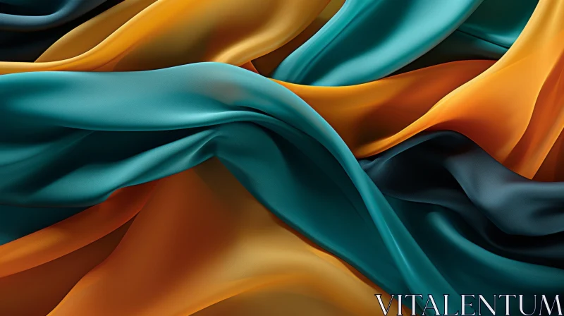 Folded Silk Fabric - Abstract 3D Render AI Image